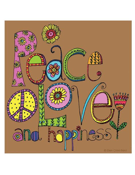 typography peace love and happiness art print 18 00 via etsy peace love happiness