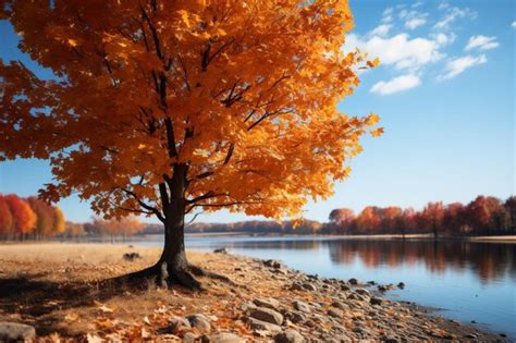 Premium Ai Image Natures Masterpiece Autumn Trees And Leaves Set