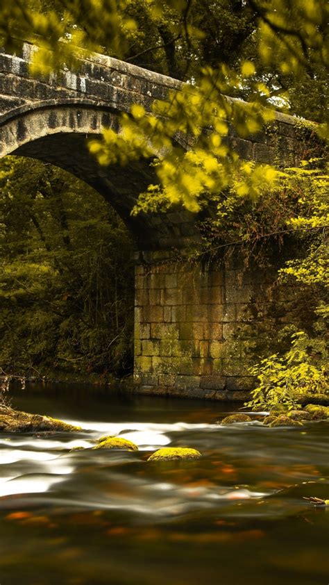Desktop Wallpaper River Stone Bridge Old Bridge Nature Hd Image