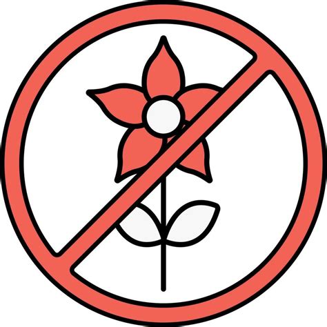 No Flower Icon In Red And White Color 24158157 Vector Art At Vecteezy