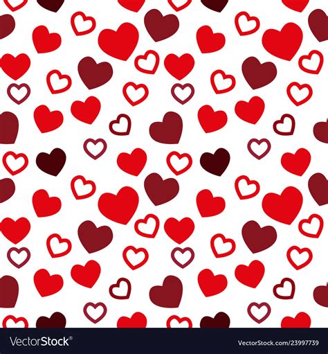 Simple Hearts Seamless Pattern Valentines Vector Image