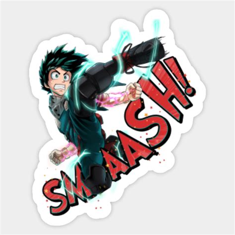 Deku Smash Kick My Hero Academia Sticker Teepublic