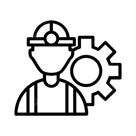 Worker Line Icon Vector Builder Construction Constructor Png And