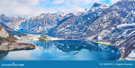 Panorama Of Dachstein Alps And Hallstattersee Lake Hallstatt