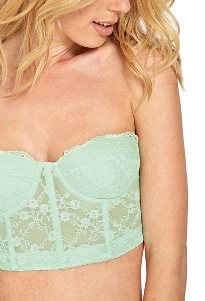 Forever Strapless Lace Corset Bra In Green Mint Lyst