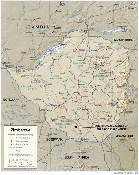 Detailed Relief And Political Map Of Zimbabwe Zimbabwe Detailed Relief