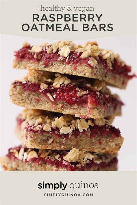 These Are The Perfect Vegan Raspberry Oatmeal Breakfast Bars And They