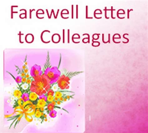 A goodbye email to coworkers gets a lot easier when you know exactly why you keep reading to see farewell letter to coworkers examples, and how to write yours in five easy steps. Farewell Letter to Colleagues - Free Letters