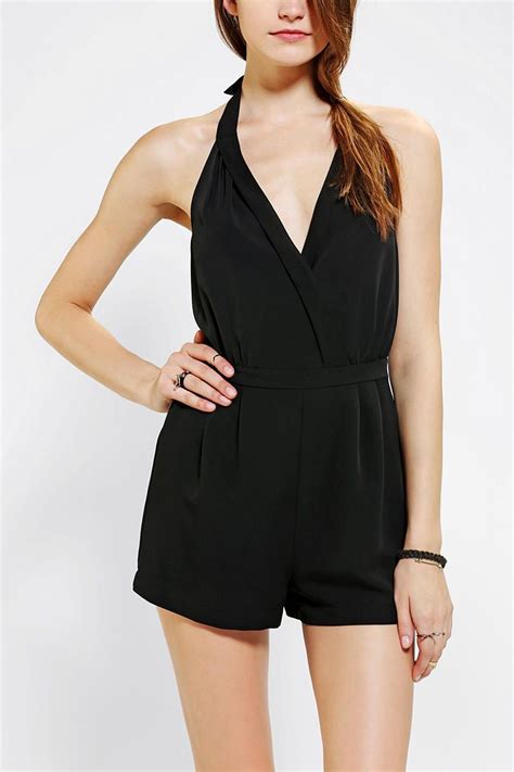 Urban Outfitters Sparkle And Fade Silky Halter Romper