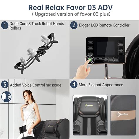 Real Relax S Track Massage Chair Full Body Zero Gravity Shiatsu Recliner With Smart Voice
