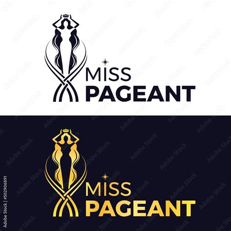 Miss Pageant Logo Black And Gold The Beauty Queen Pageant Long Hair