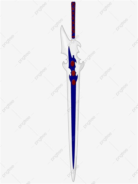 Long Sword Clipart Vector Blue Long Sword Decoration Illustration