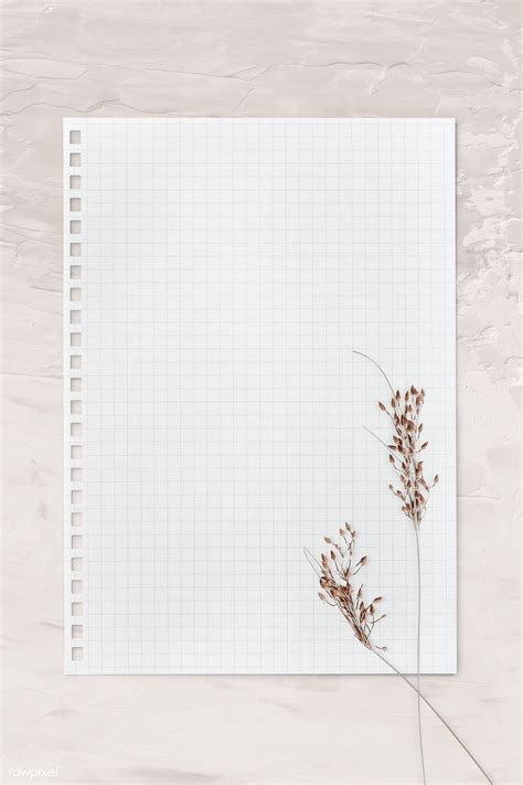 Download Premium Psd Of Blank White Paper Template With Dried Leaves