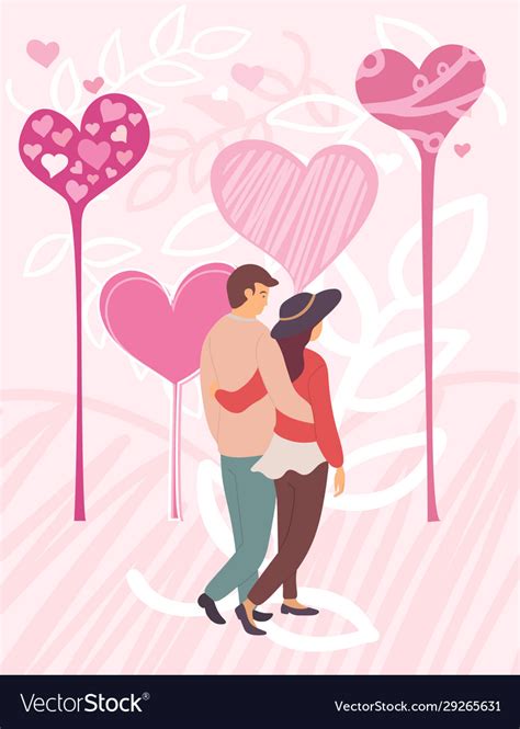 Couple Going Together Man And Woman Love Vector Image