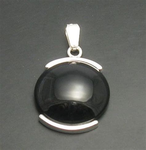 Pe000217 Sterling Silver Pendant 925 Natural Black Onyx Solid Etsy