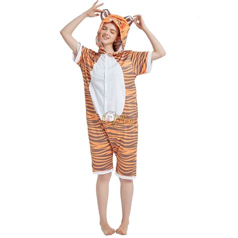 Tiger Onesie Pajamas For Adult Short Sleeve Summer