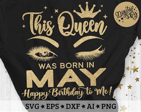 This Queen Was Born In May Svg May Queen Svg Birthday Girl Etsy