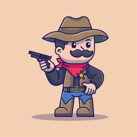 Character Design Cowboy Gaucho Cartoon Vector Icon Man In Retro Cowboy Western Clothes And