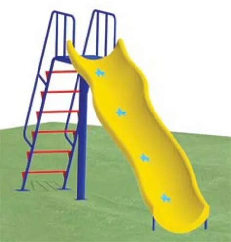 Yellow And Blue Straight Frp Crescent Slide For Playground Age Group Above 3 Years At Rs