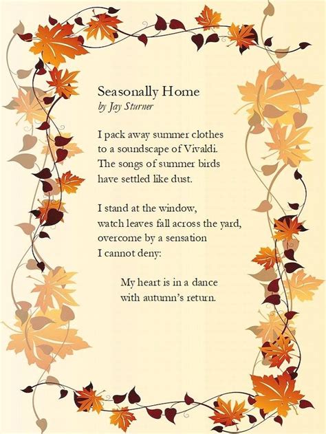 Jay Sturner Autumn Poem Seasonally Home