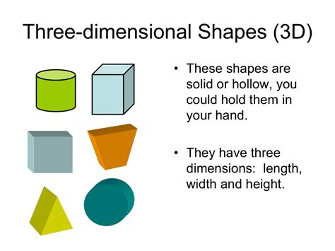Three Dimensional Shapes 3d