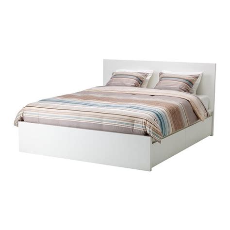 Malm Bed Frame High W 4 Storage Boxes 160x200 Cm White Ikea