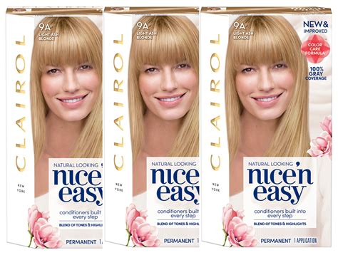 Clairol Nice N Easy Permanent Hair Color 9a Light Ash Blonde 3 Pack