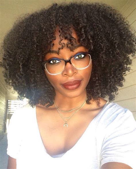 Msnaturallymary Rocking A Curly Fro With Bangs Made Using