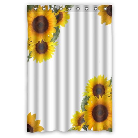Gckg Sunflowers Waterproof Polyester Shower Curtain Bathroom Deco 48x72
