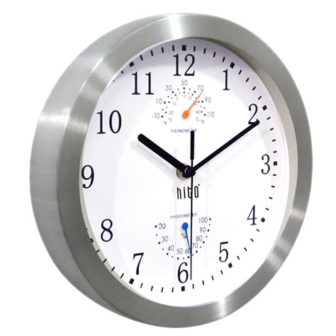 Hito Silent Non Ticking Wall Clock Aluminum Frame Glass Cover 10