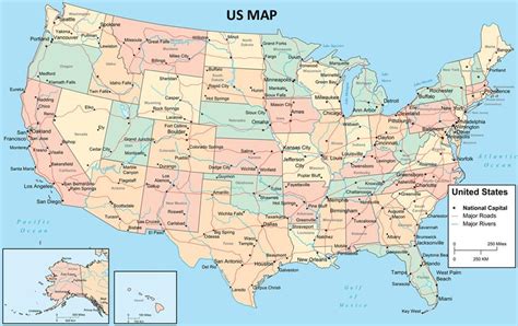 The United States Map List Of All 50 States
