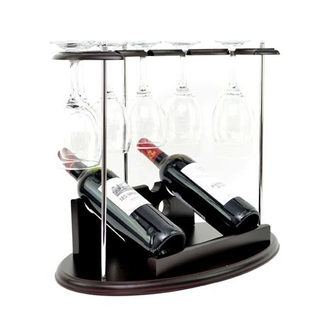 Wooden Stand Wine Bottle Glasses Holder Display Storage Home Bar Decor Rack Ebay