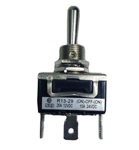 180587 On Off On Spring Loaded Metal Toggle Switch 3 Terminal 12 Volt