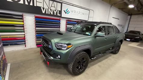Toyota Tacoma Trd Pro Vinyl Wrapped In 3m 2080 Matte Pine Green