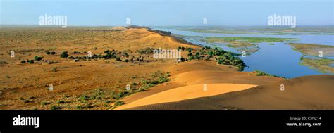 Mali Near Gao Niger River In Rainy Season Border Of Sahara Desert