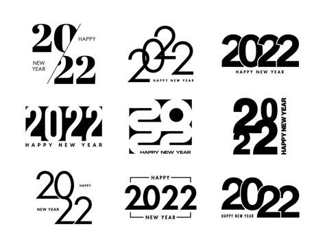 Gelukkig Nieuwjaar 2022 Logo Tekst Ontwerpset 2022 Nummer