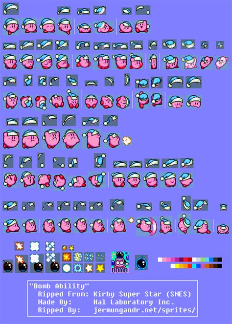Snes Kirby Super Star Kirbys Fun Pak Bomb Kirby The Spriters