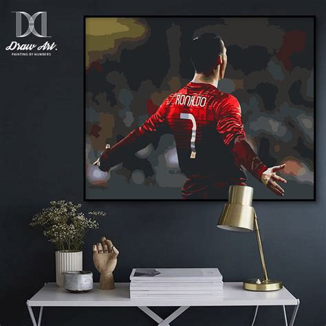 Cristiano Ronaldo Diy Paintbynumbers Canvas Kit Football Star Artwork