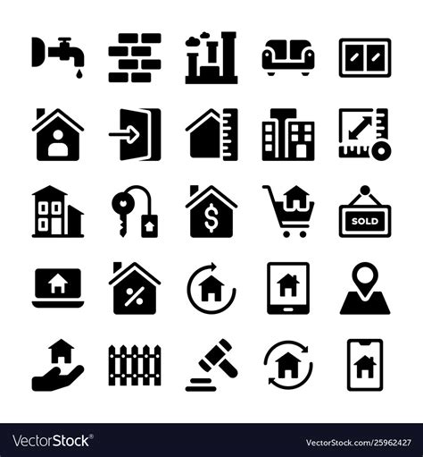 Real Estate Icons Pack Royalty Free Vector Image
