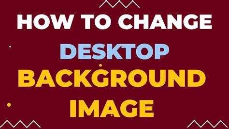 How To Change Desktop Background Image Youtube