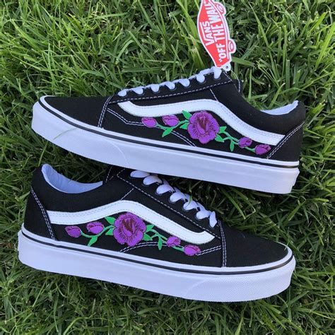 Black Old Skool Purple rose is sewed on for durabilityEach individual