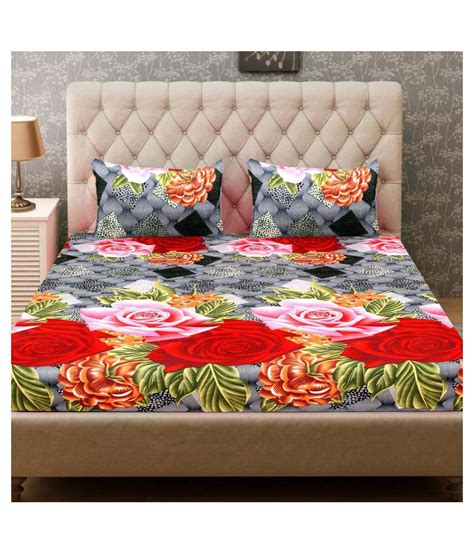 Aazeem Poly Cotton Double Bedsheet With 2 Pillow Covers Buy Aazeem Poly Cotton Double Bedsheet