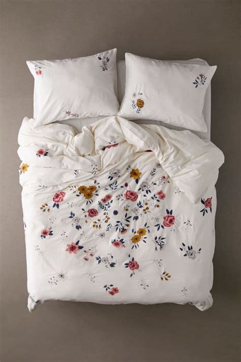 3 Pieces Set Embroidered Cotton Duvet Cover Set Queen Duvet Etsy