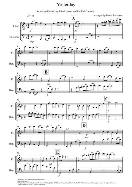 Free Sheet Music For Flute And Bassoon Download Pdf Mp3 And Midi
