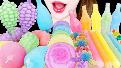 Asmr Frozen Fruit Jelly Frozen Nik L Nips Wax Bottles Pastel Food Eating Sounds Mukbang