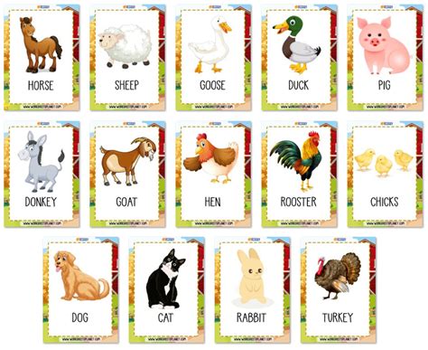 Farm Vocabulary Flashcards Objects And Animals