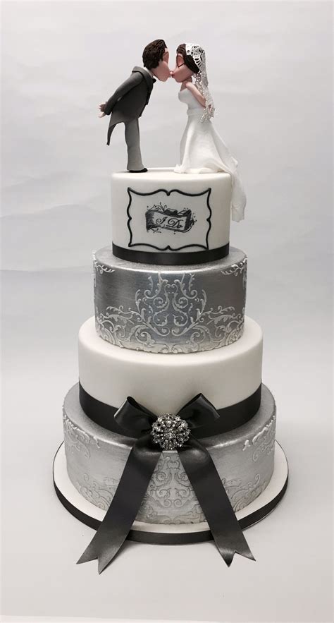 4 Tier Silver And White I Do Wedding Cake Wedding