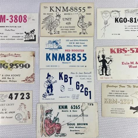 Vintage Radio Cards Amateur Radio Qsl Cards Lot Michigan Qsl Radio Cards 10 Wow 1999 Picclick