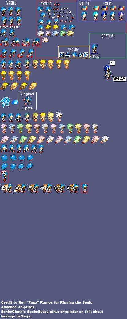 Classic Sonic Advance Sprite Sheet By Superkirbylover1 On Deviantart
