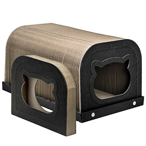 Pawaboo Cat Scratcher Tunnel Cat House Premium Collapsible Corrugated